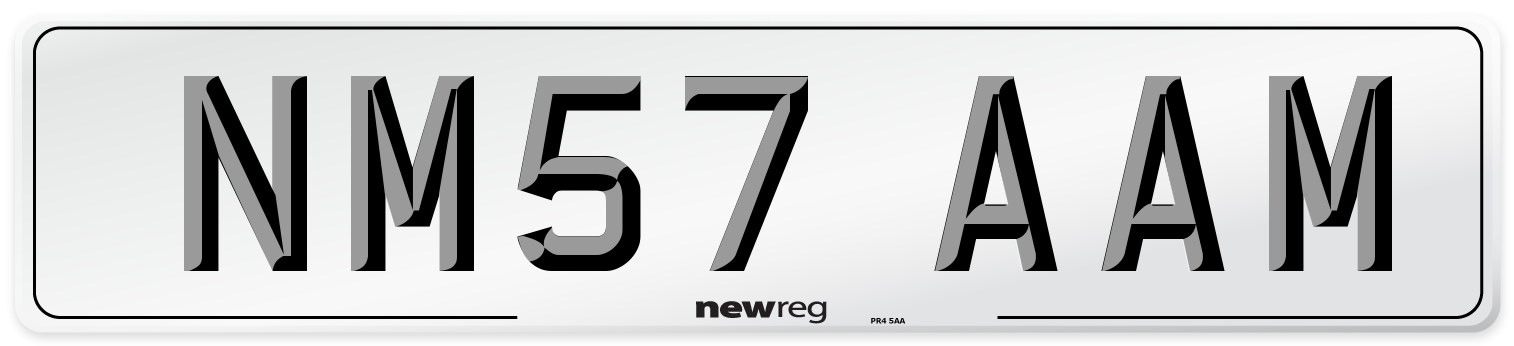 NM57 AAM Number Plate from New Reg